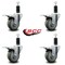 Service Caster 3.5'' Gray Poly Swivel 1-1/4'' Expanding Stem Caster Set Total Lock Brake, 4PK SCC-EXTTL20S3514-PPUB-114-4 - alternate 4